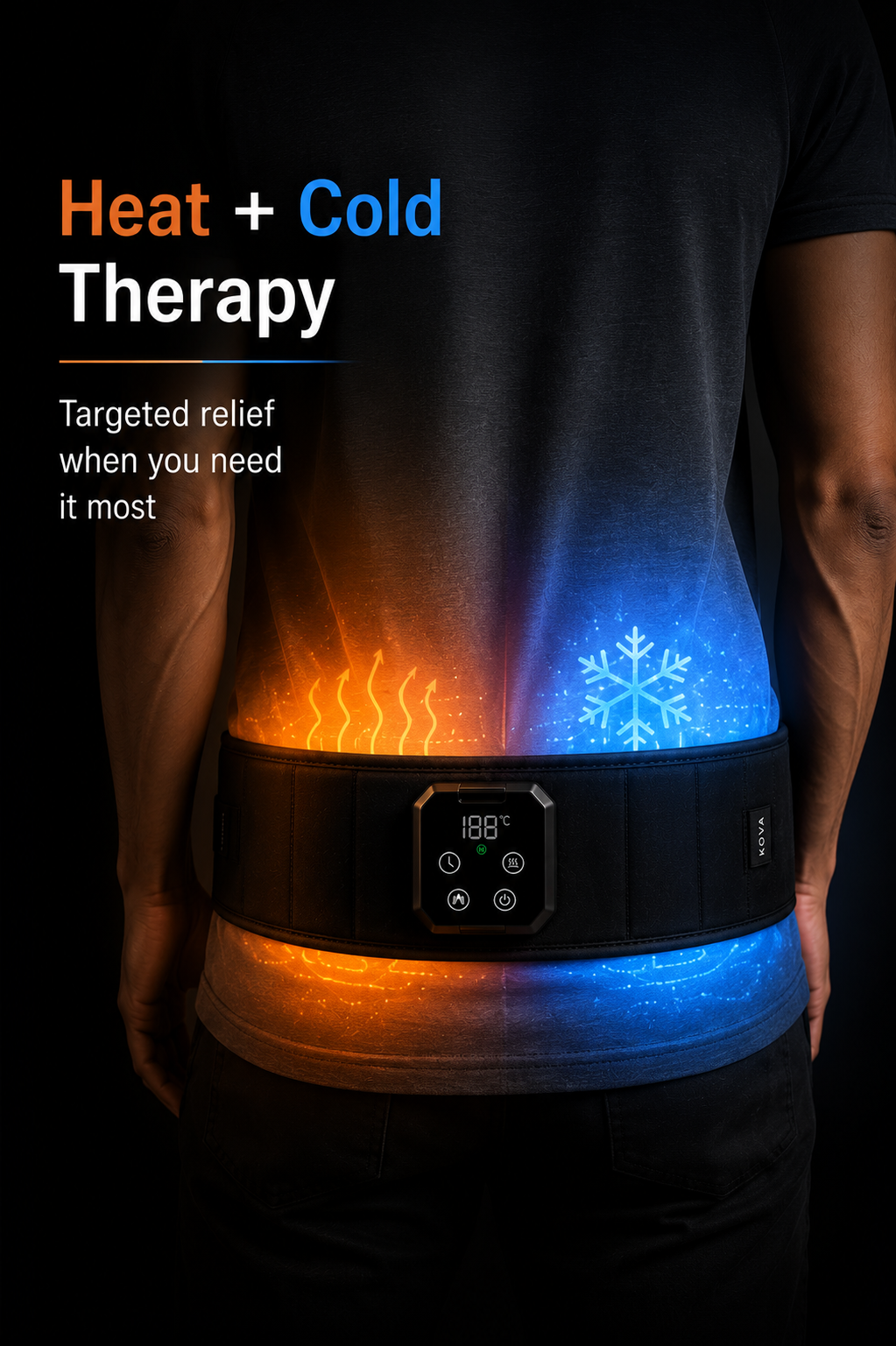 KOVA Dual — 4-in-1 Recovery Belt | Heat, Cold, Compression & Massage